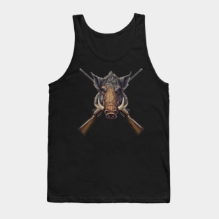 Wild Boar and Hunting Rifles Tank Top